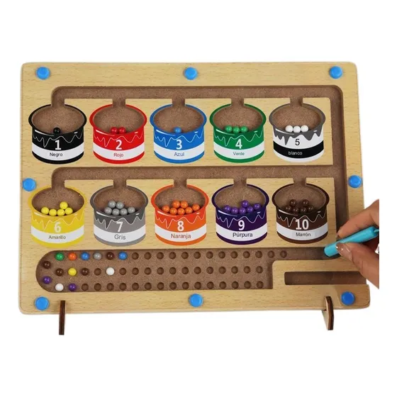 Madera Juguetes Didacticos Montessori Fina Ejercicios Cuenta Color Upgraded Plus Hole
