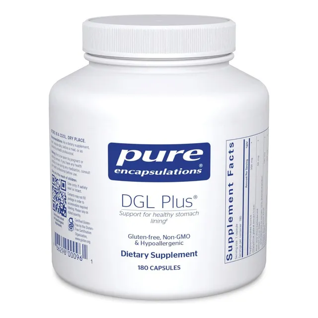 Dgl Plus Pure Encapsulations 180 Cápsulas Sabor Sin Sabor