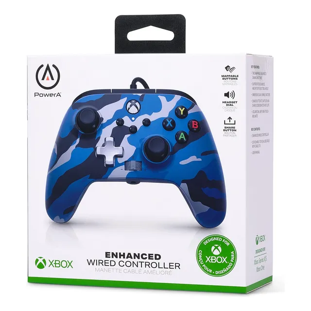 Control Alambrico Power A Para Xbox Series X/s/one Camu Azul