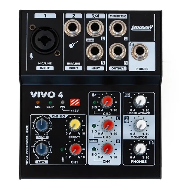 Consola Mixer Pasivo Profesional Lexsen Vivo 4 