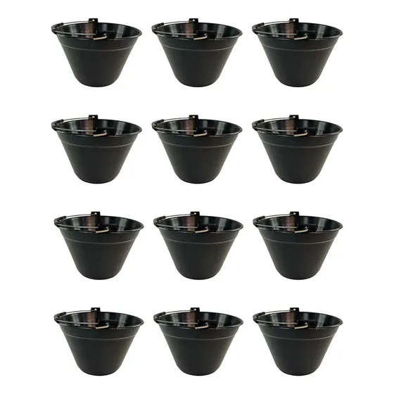 Set X12 Balde Albañil Pvc Negro Construcción Plastico
