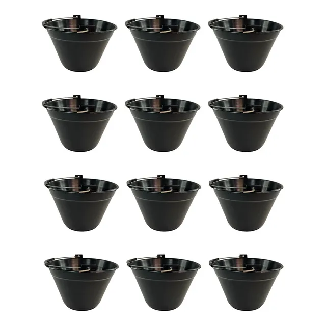 Set X12 Balde Albañil Pvc Negro Construcción Plastico