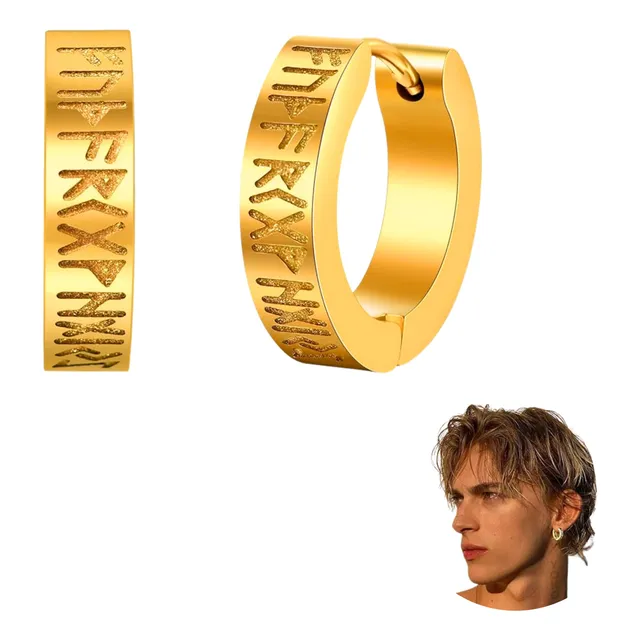 Candonga Pendientes Aretes Aros Hombre Runas Nordico Vikingo