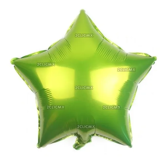 Globos Metalicos Estrella Verde Claro 45 Cm Mayoreo 5 Pz