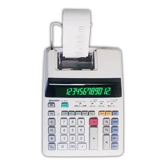 Calculadora Sharp El-1801v: Impressão Rápida E Tela Fluoresc