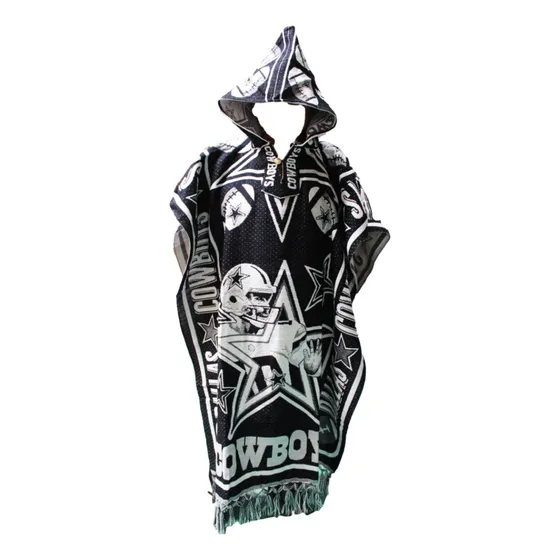 Jorongo Poncho Cowboys Dallas Vaqueros Con Gorro Mexicano 