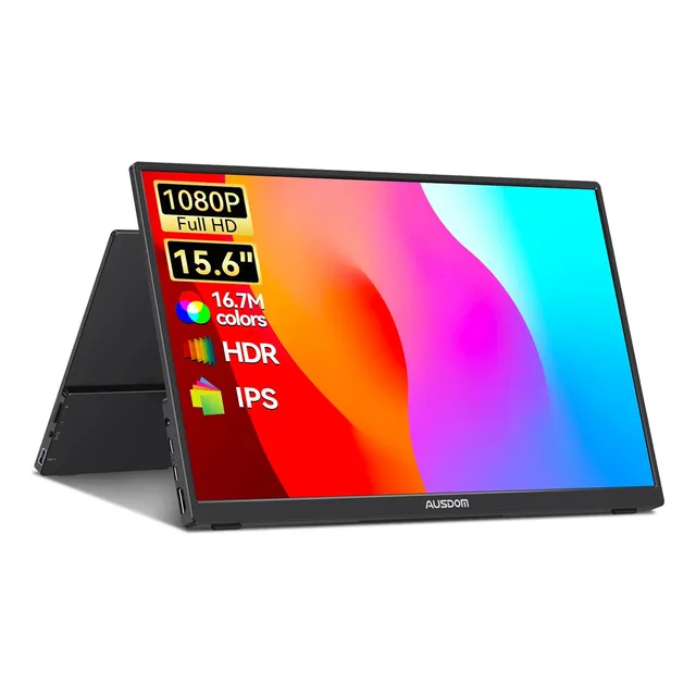 Monitor Portatil Ausdom Ips Full Hd 15'' 1080p Usbc Hdmi