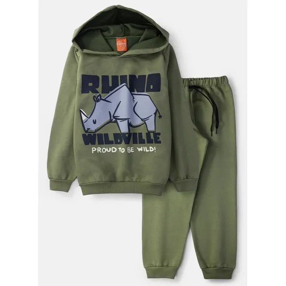 Conjunto Infantil Masculino Moletom Rhino Verde - Torrox