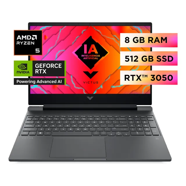 Notebook Hp Victus 15-fb2002la AMD Ryzen 5 8GB RAM RTX3050