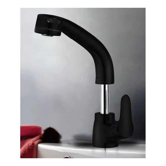 Novoce Grifo Extraible Un Solo Poste Para Lavabo Baño Frio