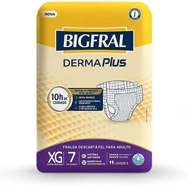 Fralda Geriátrica Bigfral Plus Tamanho Exg Com 7 Tiras