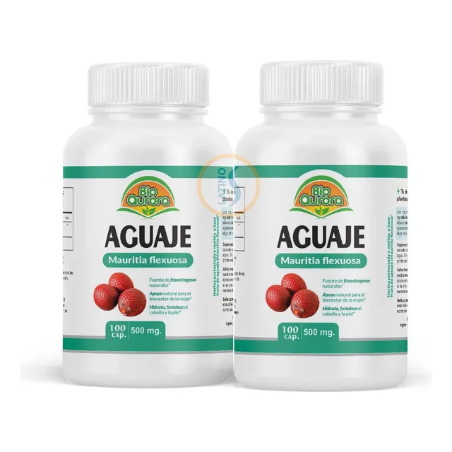 Aguaje 100 Capsulas 500mg Bioaurora Pack De 2 Unidades