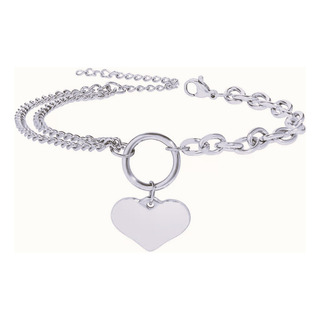 Brazalete Pulsera Corazón Acero Inoxidable Mujer N9503 Brazalete Pulsera Corazón Acero Inoxidable Mujer N9503