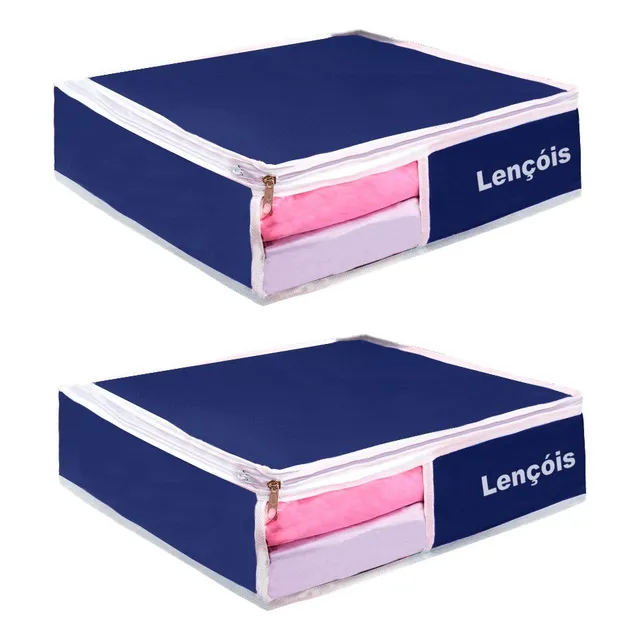 Organizador Vb Home M Retangular Azul 1 Divisor Para Lençol