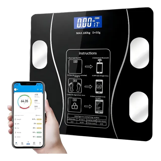 Balança Digital Bioimpedancia Corporal Aplicativo Bluetooth