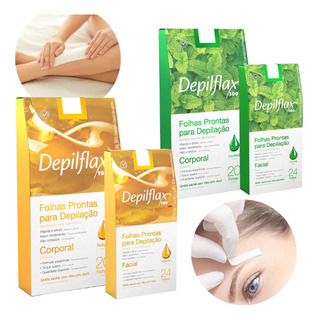 4 Cx Folha Pronta Cera Depilação Facial Corporal Depilflax 4 Cx Folha Pronta Cera Depilação Facial Corporal Depilflax