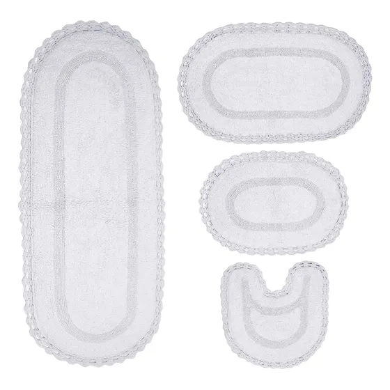 Hampton Coleccion Alfombra Baño Ganchillo  Juego 4