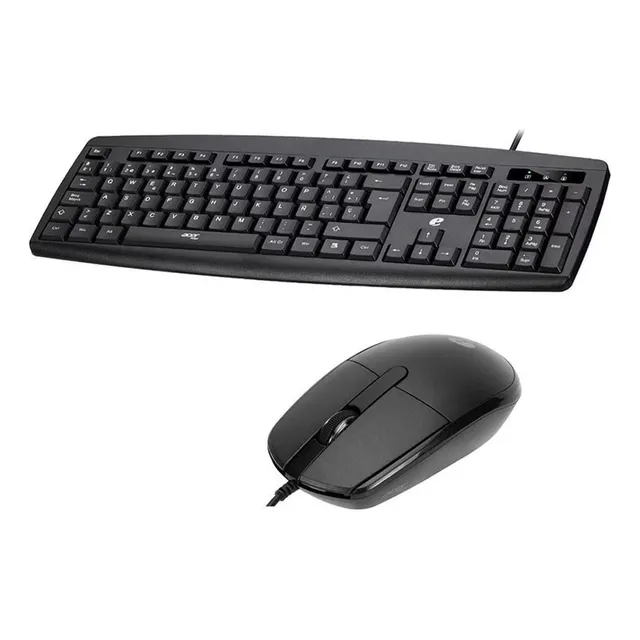 Kit Teclado Y Mouse Alambrico Usb, Negro, Acer
