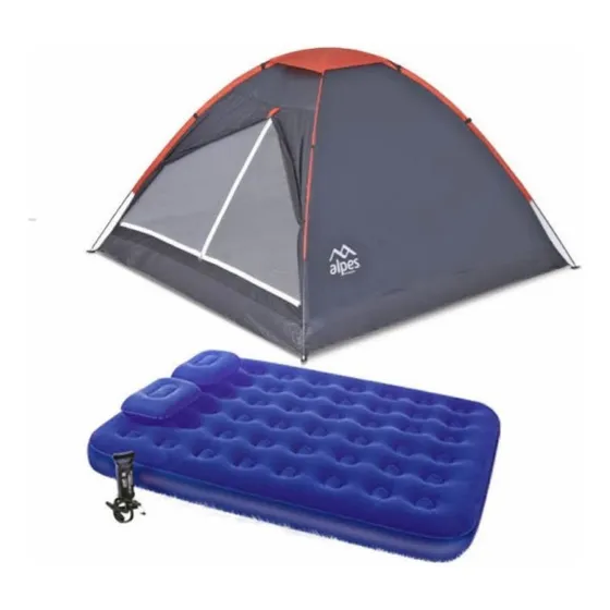 Combo Carpa Alpes 4 Personas Eco + Combo Colchón + Inflable