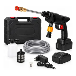 Lavadora Alta Pressão Portátil Recarregável Maleta 2 Bateria Preto 127/220v