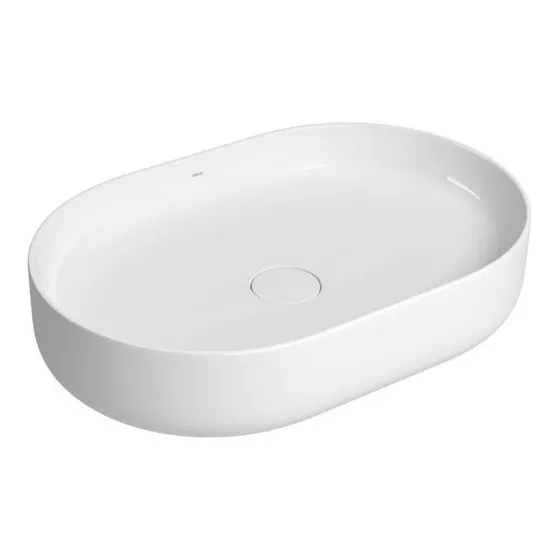 Bacha Pileta De Apoyo Oval 60x40cm Blanco Deca Loza Baño 