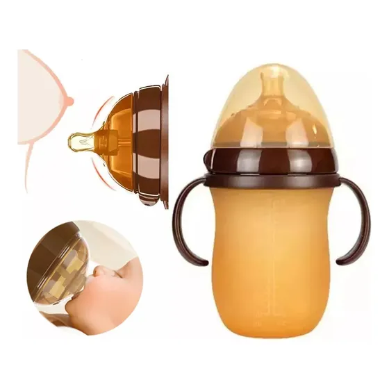 Biberon Silicona Imita Simulador De Pecho Bebe Anticolicos