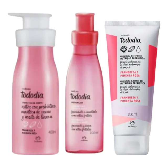 Kit Frambuesa Y Pimienta Rosa: Body + Cremas Natura
