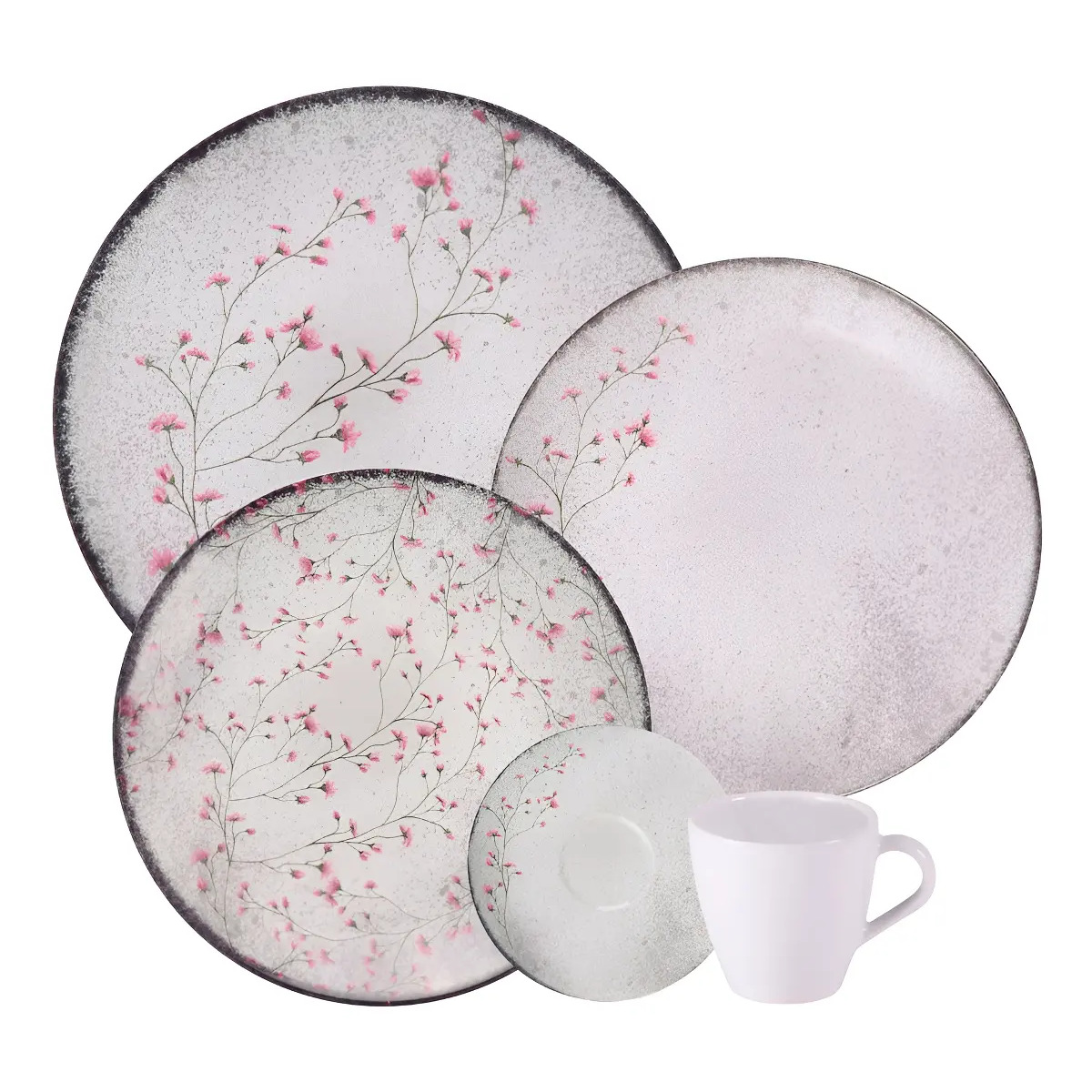 Aparelho de Jantar Tramontina Floralis Porcelana 20 peças Aparelho de Jantar Tramontina Floralis Porcelana 20 peças