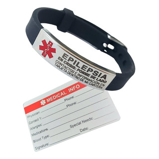 Brazalete Epilepsia Alerta Medica Tarjeta Para Datos Medicos Brazalete Epilepsia Alerta Medica Tarjeta Para Datos Medicos