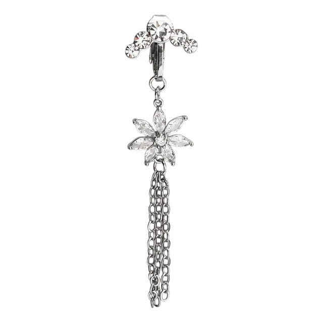 Piercing Ombligo Fake Presión Falso Acero Unisex Brillo