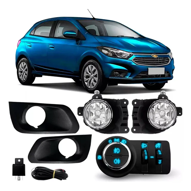 Kit Farol Milha Onix Prisma 2017 2018 2019 Lt Botão Bipartid