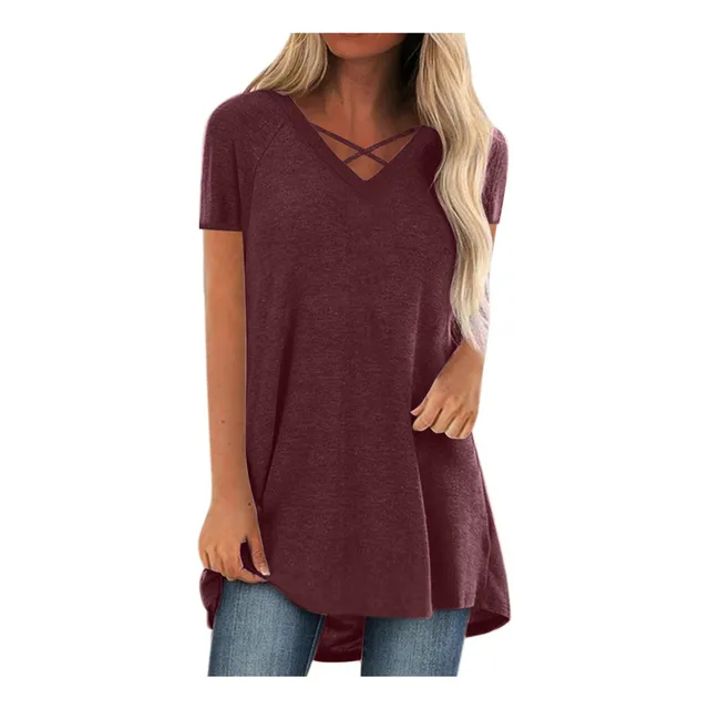 Camiseta Gran Tamaño Para Mujer Grafica Vintage Criss Cross