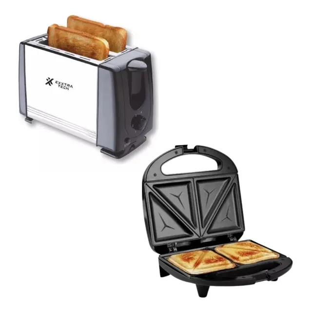 Combo! Tostadora Eléctrica 2 Panes 650w + Sandwichera 750w