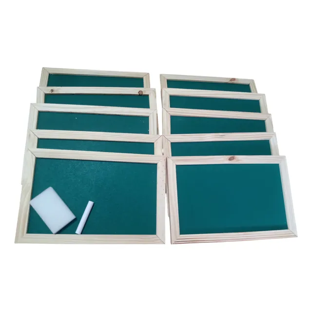 Kit  Com 10 Mini Lousa Giz 20x30cm ( Com Giz E Apagador)