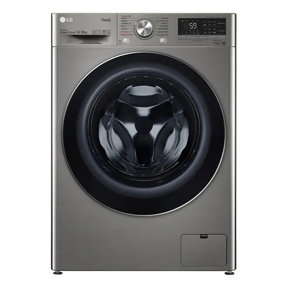 Lavasecarropas LG Wd14vvc4s6 14 Kg / 8kg Inoxidable Color Platinum
