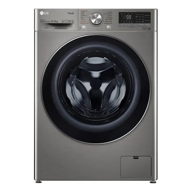 Lavasecarropas LG Wd14vvc4s6 14 Kg / 8kg Inoxidable Color Platinum