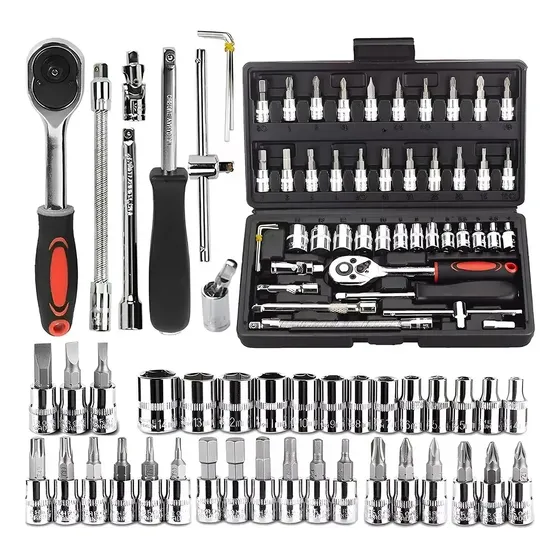 Kit Juego De Herramientas Mecanicas Manuales Autocle Dados Negro
