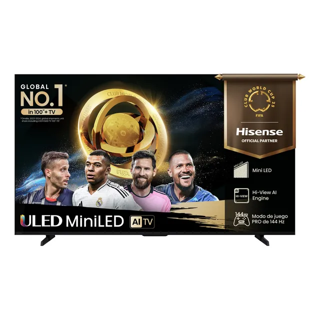 Hisense television 55U7QG pantalla 55 pulgadas,Mini-LED Smart Google TV UHD 4K Modo de juego PRO de 144 Hz Hi-View AI Engine,Subwoofer incorporado