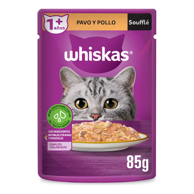 Whiskas Alimento Húmedo Gatos Pavo Y Pollo 24 Sobres