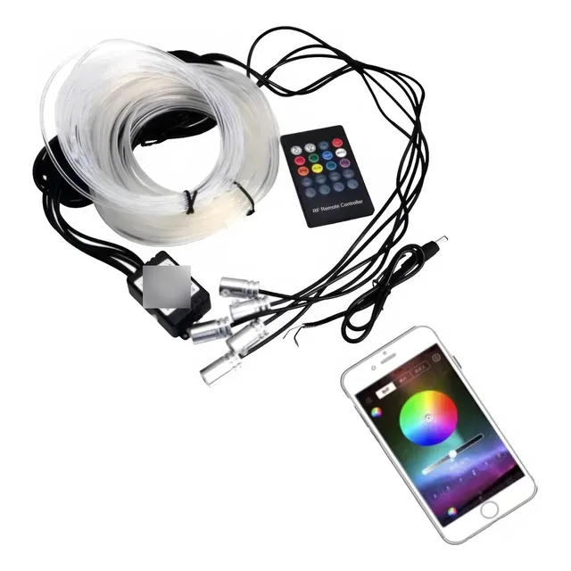 Luces Led Interior Del Auto Fibra Led Neon 5 Mts Rgb Con App