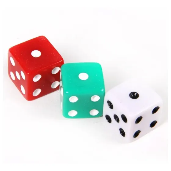 Juego Set 100 Dados Colores 15mm Esquina Redonda 6 Caras