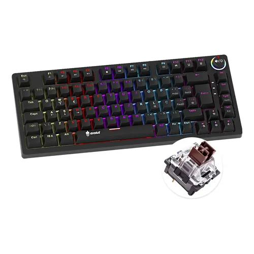 Teclado mecânico RGB para jogos Z-66 RGB Teclado mecânico para jogos com painel de metal