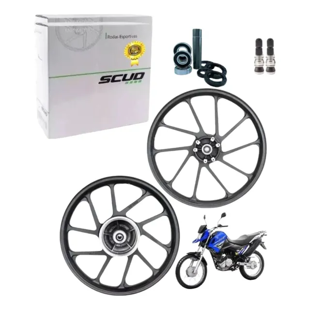 Par Roda Liga Leve Yamaha Xtz150 Crosser Sem Abs Preta Scud