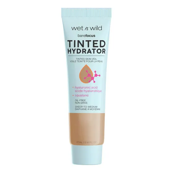 Base de maquillaje en cremoso Wet n Wild Base De Maquillaje Bare Focus Tinted Hydrator Bare Focus Tinted Hydrator tono 1114065 medium tan - 27mL