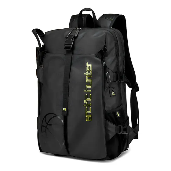 Mochila Arctic Hunter Impermeable Negro 26L Compartimiento Laptop Porta Balón | Cuotas sin interés