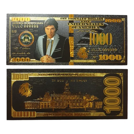 Billete Coleccionable Dolar 1000 Leon Especial Hot Color Oro