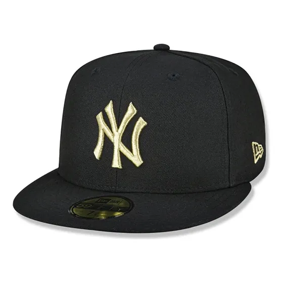 Boné New Era 59fifty New York Yankees Aba Reta Mlb Preto