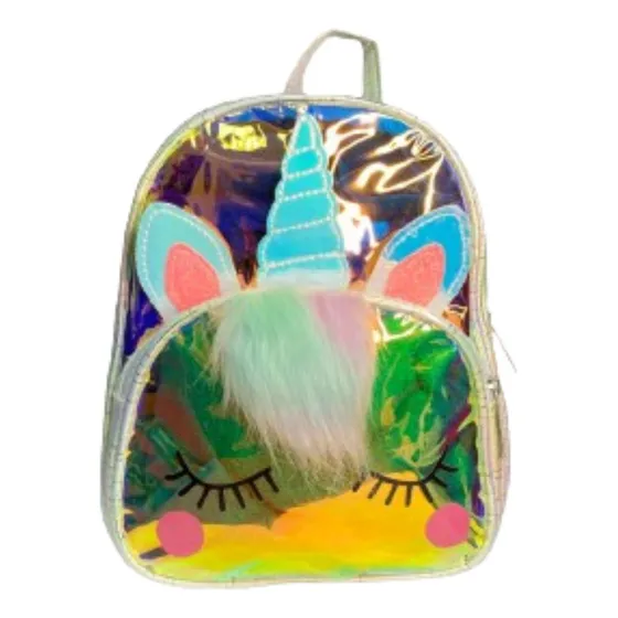 Bolso De Unicornio Para Niñas Tornasol Con Pompom