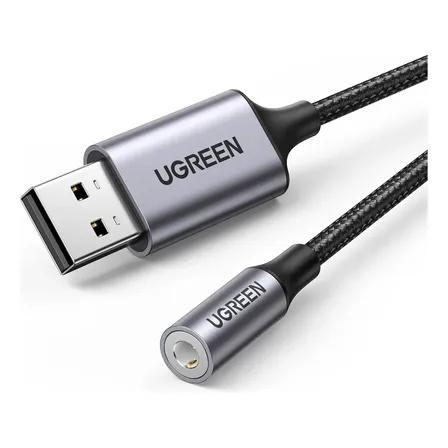 Tarjeta de Audio Externo USB-A con Conector Jack 3.5mm (Compatible con Mic) UGREEN CM477