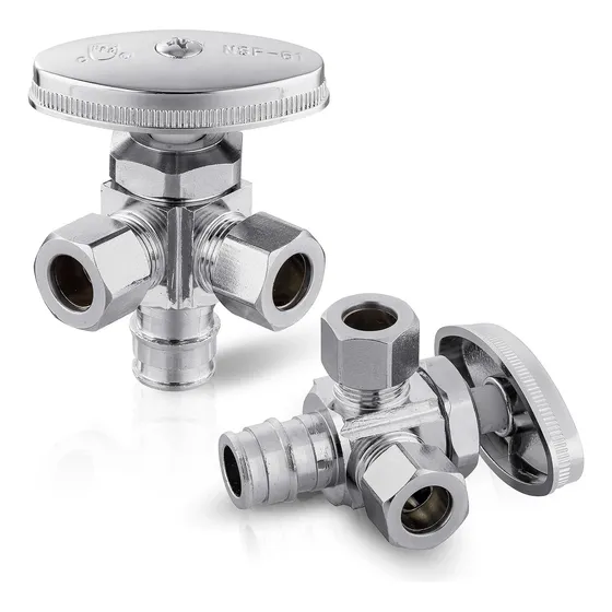 Válvula Parada Llave Angular Pex De 2 Salidas 1/2 Pulgadas